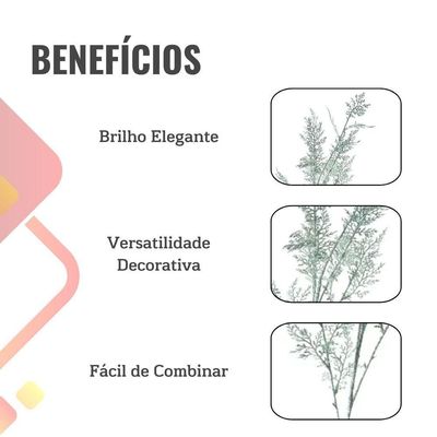 Galho Decoração Com Folhas Glitter Verde - 1 Unidade