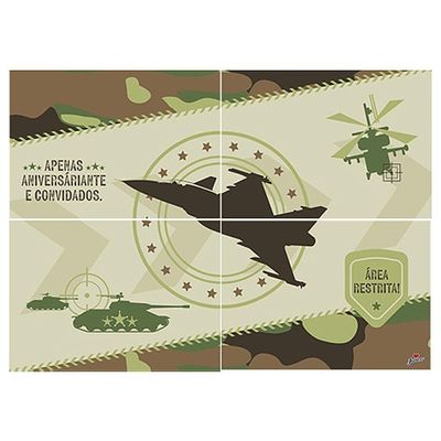 Painel Decorativo Exército 1,25m X 0,89m - 4 Partes
