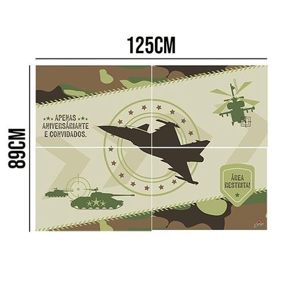 Painel Decorativo Exército 1,25m X 0,89m - 4 Partes