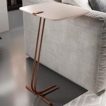 Mesa De Apoio Para Sofá Off White Com Base Em Metal Café