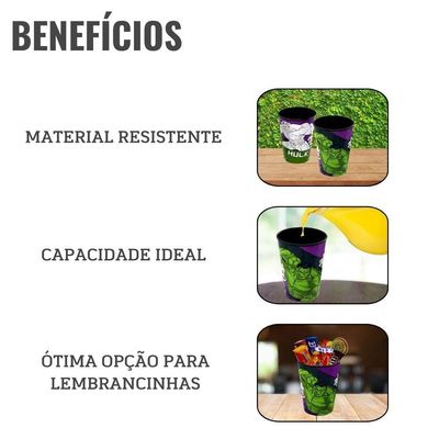 Copo De Plástico Hulk - 320 Ml