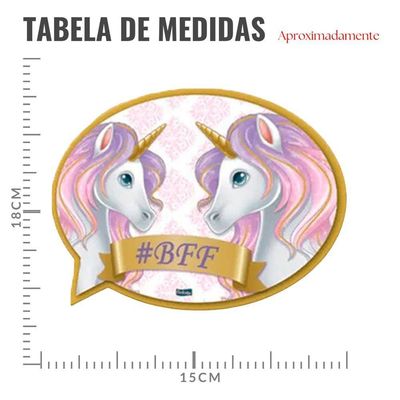 Plaquinhas Divertidas Unicórnio - 9 Unidades