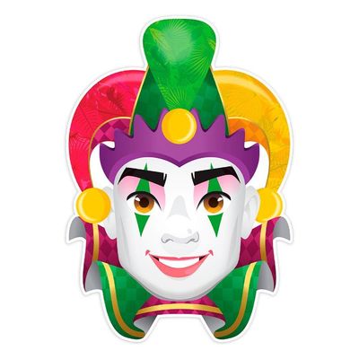 Painel De Festa Carnaval Rosto Arlequim - 32x46cm