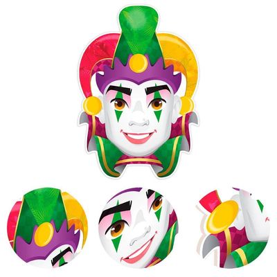 Painel De Festa Carnaval Rosto Arlequim - 32x46cm