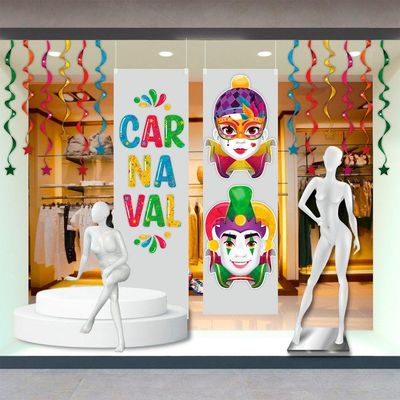 Painel De Festa Carnaval Rosto Arlequim - 32x46cm