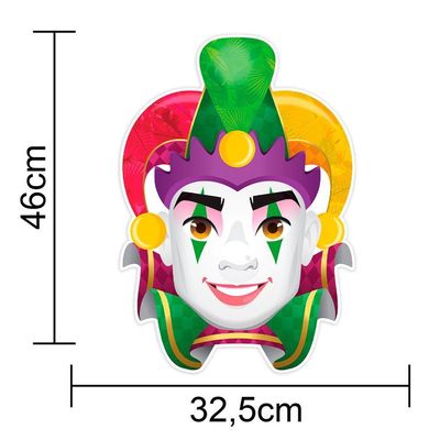 Painel De Festa Carnaval Rosto Arlequim - 32x46cm