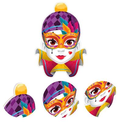 Painel De Festa Carnaval Rosto Colombina - 32x46cm