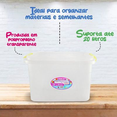 Caixa Organizadora Multiuso Transparente De 20 Litros