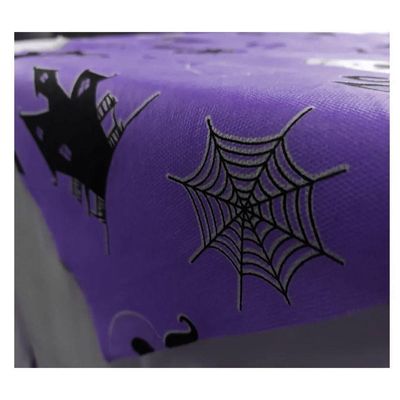Toalha De Mesa Halloween Roxa Tnt 70cm X 70cm - 5 Unidades