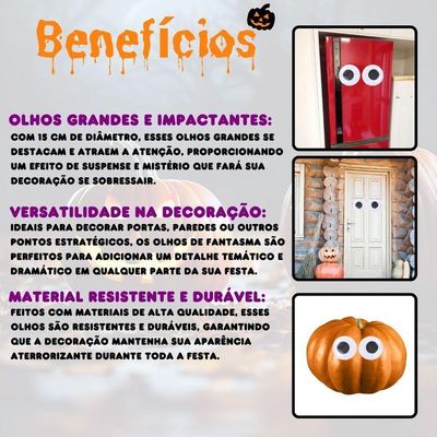Olhos De Fantasma Acessório Decoração De Halloween