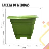 Vaso Quadrado Bella Fiore 4,3 Litros - 22cm X 22cm Cor Areia