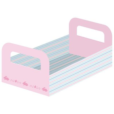 Cesta De Papel Páscoa Candy Rosa 19cm X 13cm X 5cm