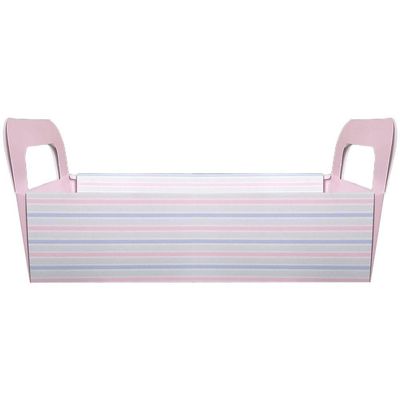 Cesta De Papel Páscoa Candy Rosa 19cm X 13cm X 5cm