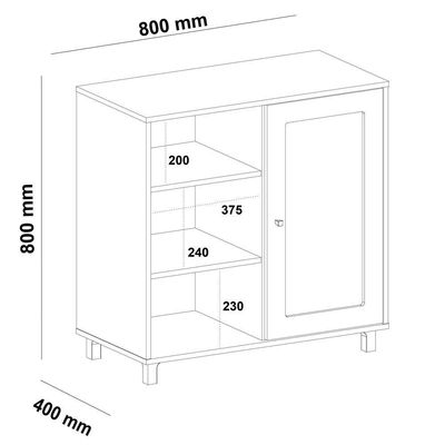 Buffet Aparador 1 Porta 80 Cm 4676 Cinamomo Off White Arly