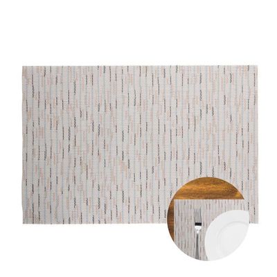 Jogo 4 Lugar Americano Retangular Mesa Pvc Carpet Bege 45x30cm Lyor
