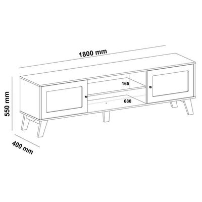 Rack Bancada Para Tv 75 Polegadas 180 Cm 4675 Cinamomo Off White Arly