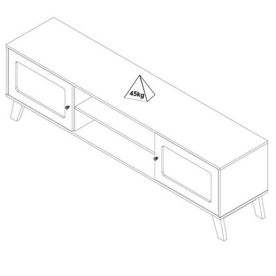 Rack Bancada Para Tv 75 Polegadas 180 Cm 4675 Cinamomo Off White Arly