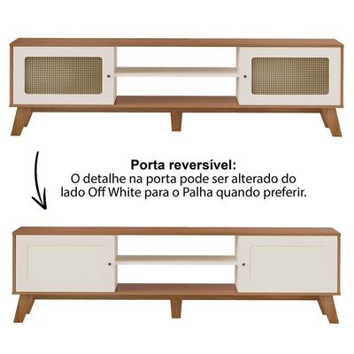 Rack Bancada Para Tv 75 Polegadas 180 Cm 4675 Cinamomo Off White Arly