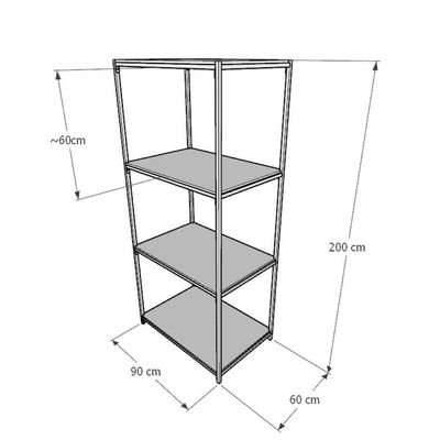 Praleira De Aço Reforçada Mini Porta Pallet 200x60x90 Estante Estoque Bandeja Branca 1 Módulo