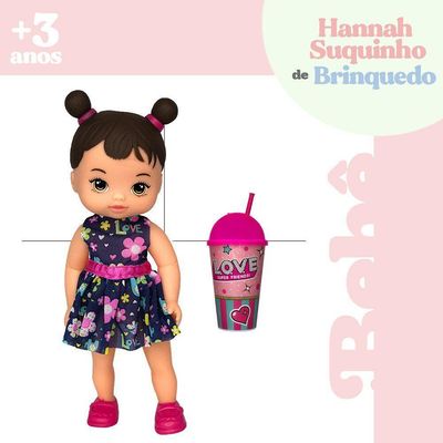 Boneca Hannah Suquinho Com Copo.