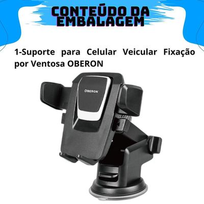 Suporte Celular Carro Veicular Trava Anti Queda Com Fixação Por Ventosa