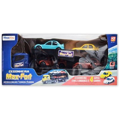 Caminhão Cegonheira Infantil Maxforte 04 Carros 2 Andares