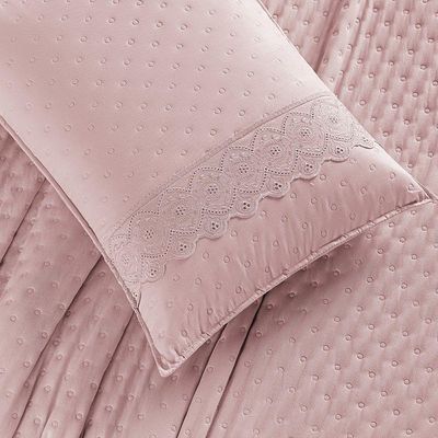 Cobre Leito Queen Cherry Laise Micropercal 200fios 3pç Rosa