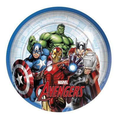 Prato Redondo Vingadores 18cm - 8 Unidades