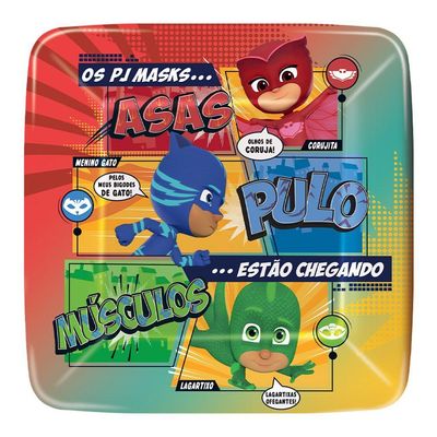 Prato Quadrado Pj Masks - 8 Unidades