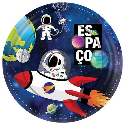 Prato Redondo Astronauta 18cm - 12 Unidades