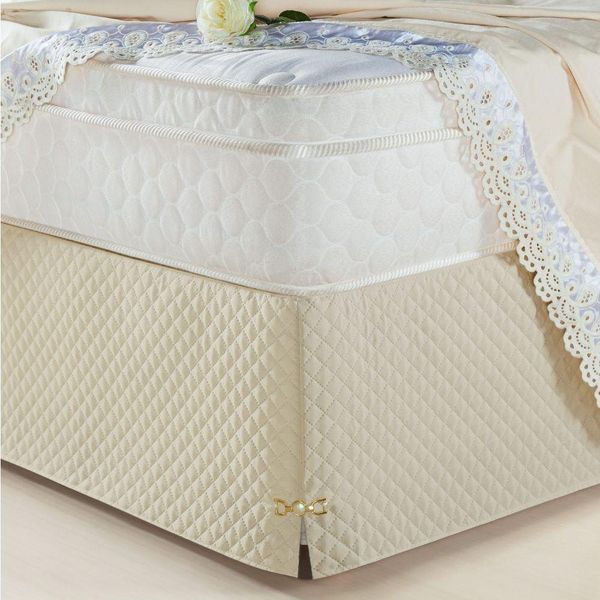 Saia Para Cama Box Solteiro Veneza 1 Peça Bege
