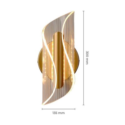 Arandela Nitrolux Ala-002l Dourada Led Bivolt Dourado 6201