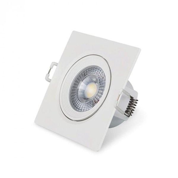 Spot Embutir Quadrado 5w Led Branco Branco - Bivolt
