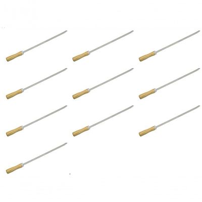 10 Mini Espeto Churrasco Coraçao Inox 39 Cm Churrasquinho