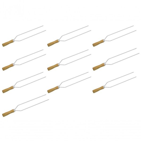 Kit 10 Mini Espeto Duplo Churrasco 39 Cm Espetinho Matrinox