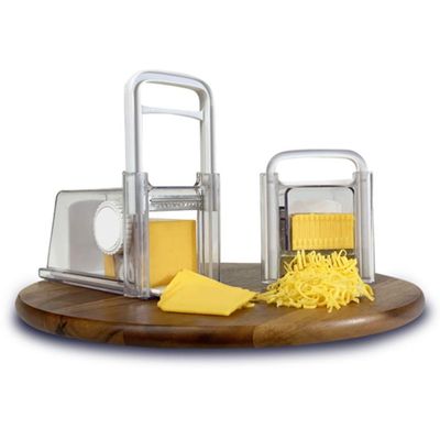Cortador Ralador De Queijo Presunto 4 Em 1 Manual Fatiador Lamina Inox Porte Hermetico Armazenamento