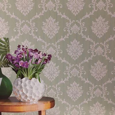 Papel De Parede Flow Damask Fundo Riscado A8011007 Rolo 10m X 0,53m