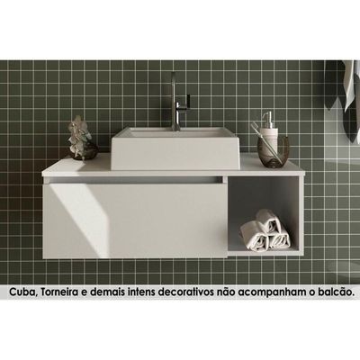 Gabinete de Banheiro Suspenso BN3601 1 Porta cor Branco - Tecno Mobili
