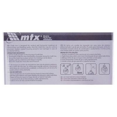 Giz Linha Para Marcação Vermelho 30m - Mtx