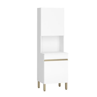 Armário De Cozinha Paneleiro 2 Portas Microondas Kits Paraná Branco Supremo Branco-supremo