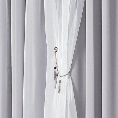 Cortina Mabelle Semi Blackout E Voil 3,00m X 2,50m Cinza