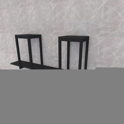 Prateleira Industrial Suspensa Estante Parede Nicho Preto Ferro E Madeira Suporte Pratileira