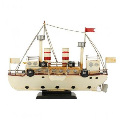 Navio Titanic Branco 28x10x33cm Estilo Retrô - Vintage