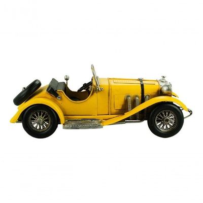 Carro Esportivo Amarelo 12,5x13x31cm Estilo Retrô - Vintage