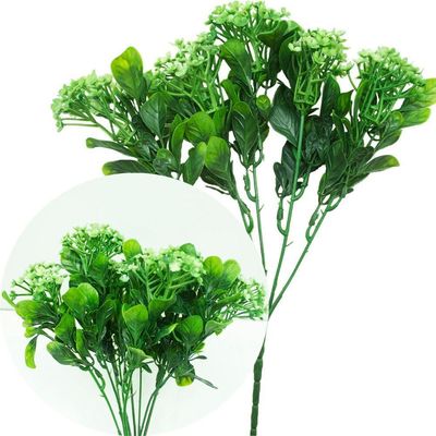 Kit 6 Plantas Kalanchoe Artificial Flores Verde Jardim 30cm