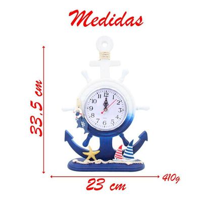 Relógio De Mesa Ancora Timão Náutico Marítimo