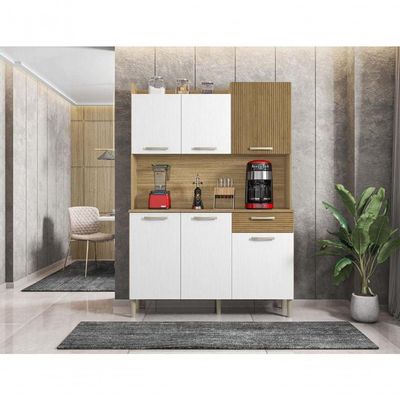 Kit de Cozinha 6 Portas 1 Gaveta Genova Kits Parana Freijó Supremo-cpripado Freijó