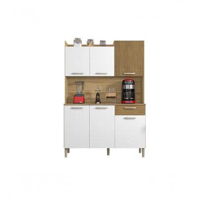 Kit de Cozinha 6 Portas 1 Gaveta Genova Kits Parana Freijó Supremo-cpripado Freijó