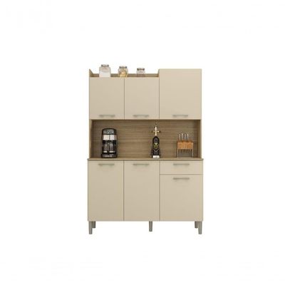 Kit De Cozinha 6 Portas 1 Gaveta Genova Kits Parana Freijó-vanilla