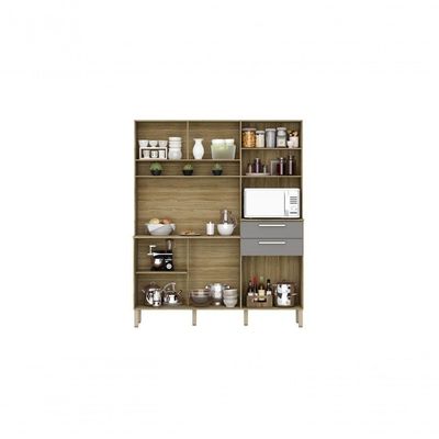 Cozinha Compacta 6 Portas 2 Gavetas Montesa Kits Parana Freijó Gris